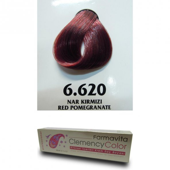 Farmavita Clemency Color Saç Boyası 60ml  6.620 Nar Kırmızı - Resim 2