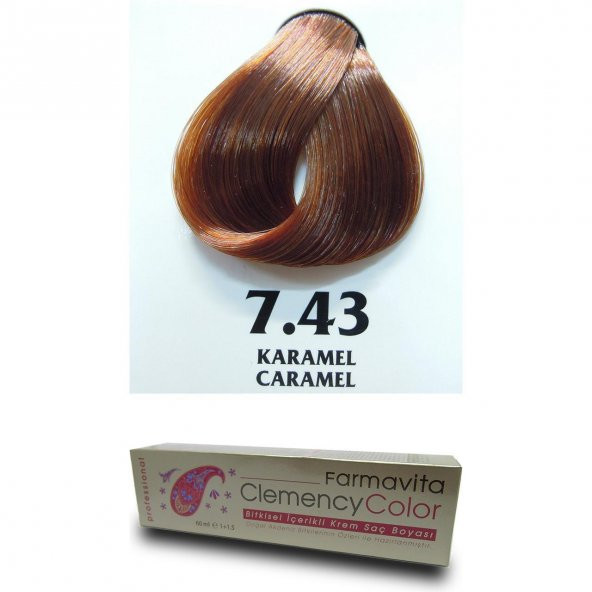 Farmavita Clemency Color Saç Boyası 60ml  7.43 Karamel - 2