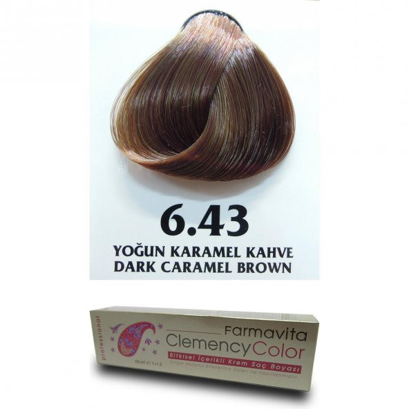Farmavita Clemency Color Saç Boyası 60ml  6.43 Yoğun Karamel Kahve - Resim 2