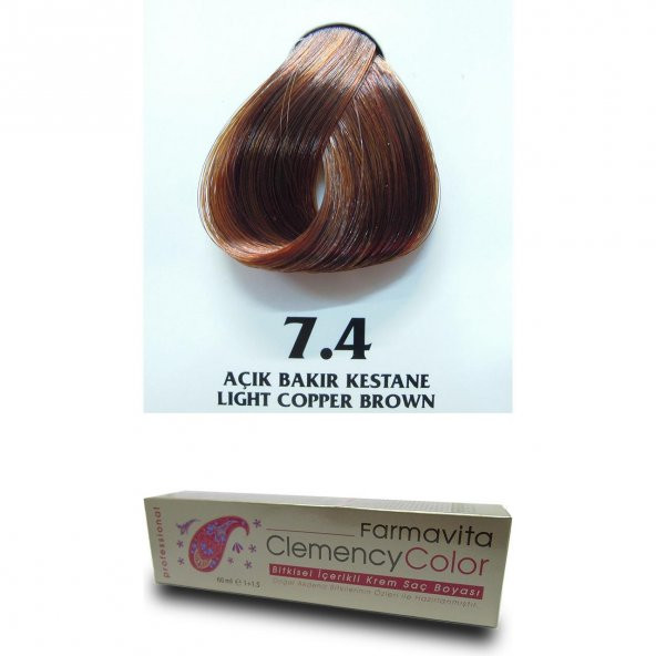 Farmavita Clemency Color Saç Boyası 60ml  7.4 Açık Bakır Kestane - Resim 2