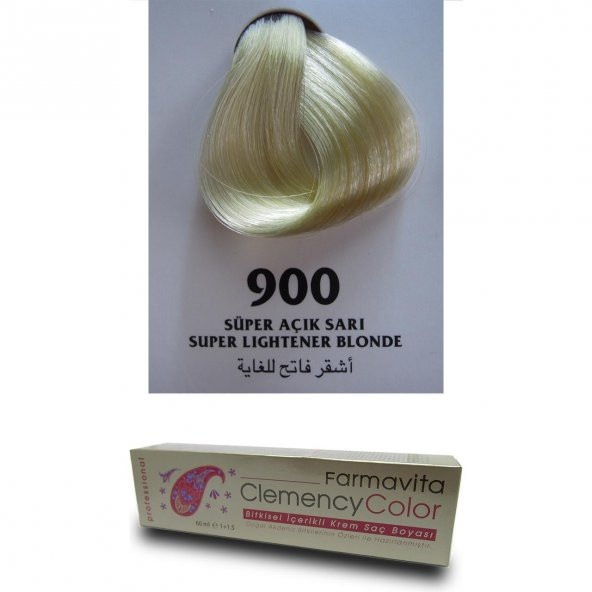 Farmavita Clemency Color Saç Boyası 60ml  900 Süper Açıcı Sarı - Resim 2