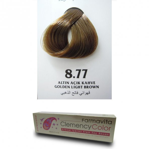 Farmavita Clemency Color Saç Boyası 60ml  8.77 Altın Açık Kahve - 2