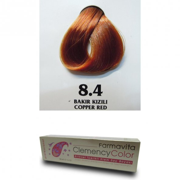 Farmavita Clemency Color Saç Boyası 60Ml 8.4 Bakır Kızıl - Resim 2