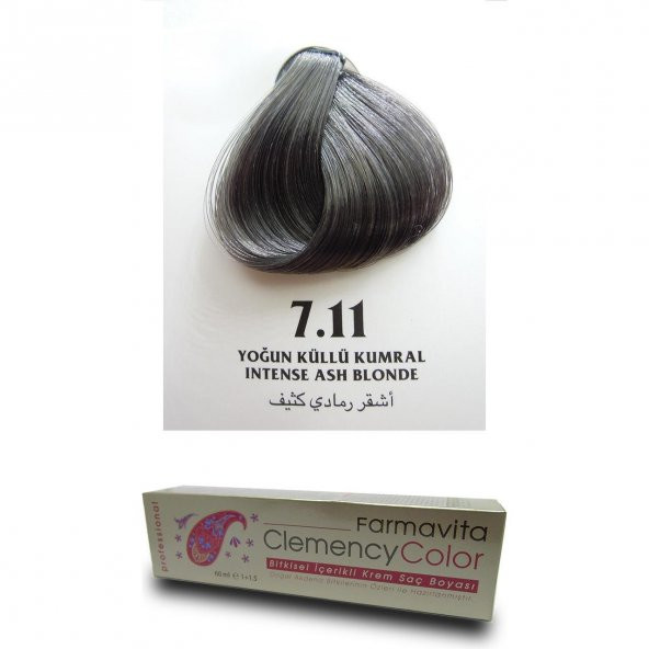Farmavita Clemency Color Saç Boyası 60ml  7.11 Yoğun Küllü Kumral - 2