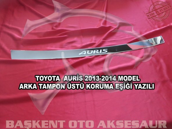 Toyota Auris Krom Arka Tampon Üstü Koruma Eşiği 2013-2014 Paslanmaz Çelik - 2