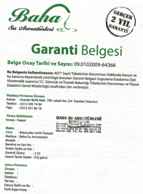 Baha Mutfak Lavabo Çeşmesi Musluk Filke Evye Bataryası Duvardan - 8