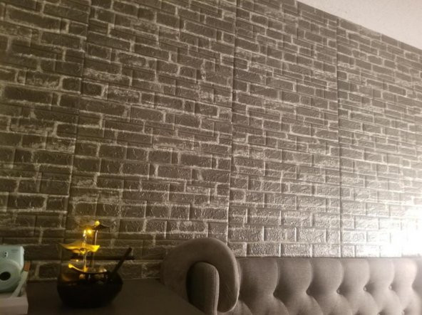 Renkli Duvarlar 3D Kendinden Yapışkanlı Alaca Gri Salon Duvar Kağıdı Paneli NW24 - 4