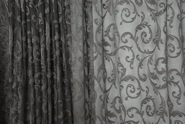 SULTAN 2 MODEL KOYU VİZON RENK TEK KANAT Hazır dikilmiş Pileli Fon Perde 300*260 cm - Resim 2