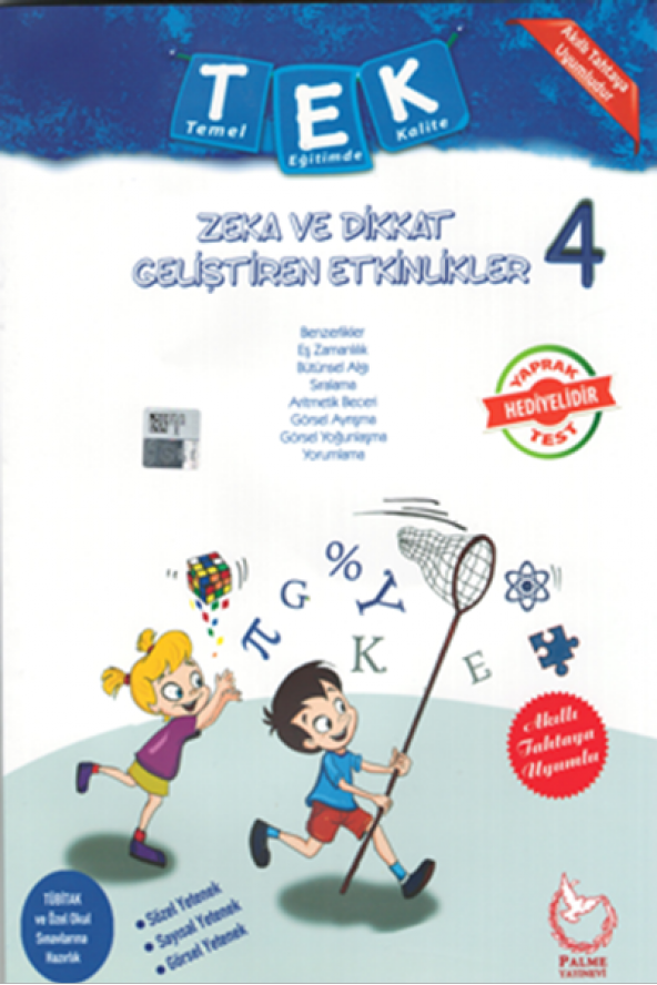PALME 4.SINIF TEK ZEKA VE DİKKAT GEL.ETK + YAPRAK TEST *YENİ* 2019(Genel Yetenek Yeni Bask