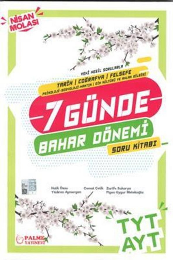 PALME YKS TYT AYT (TCF) 7 GÜNDE BAHAR DÖNEMİ SORU KİTABI *YENİ*