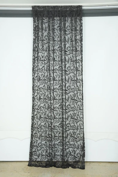 SULTAN 2 MODEL ANTRASİT RENK TEK KANAT Pileli Fon Perde 75*260 cm - Resim 2