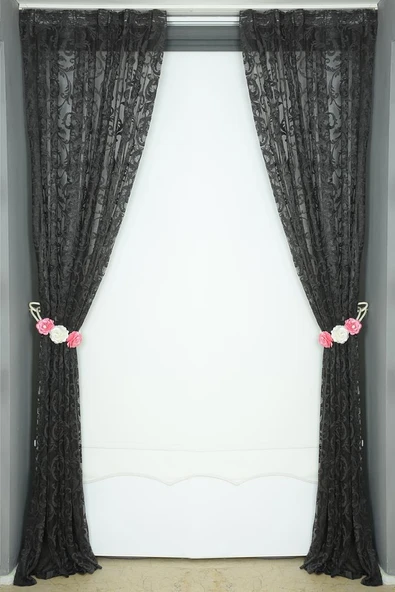 SULTAN 2 MODEL ANTRASİT RENK TEK KANAT Pileli Fon Perde 75*260 cm ürün görseli