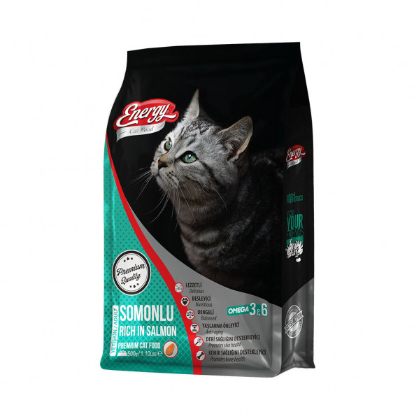 Cat Food Energy 500 g Somonlu Yetişkin Kedi Maması