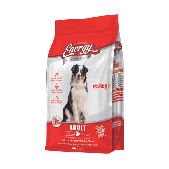 Dog Food Energy 3 kg Kuzu Etli Yetişkin Köpek Maması ürün görseli 1