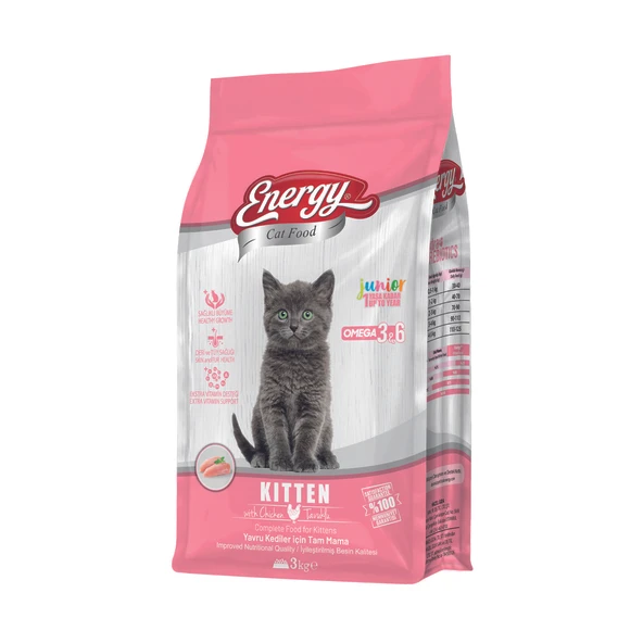 Cat Food Energy 3 kg Tavuklu Yavru Kedi Maması ürün görseli 1