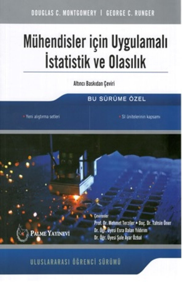 MÜHENDİSLER İÇİN UYGULAMALI İSTATİSTİK VE OLASILIK (PALME) ürün görseli