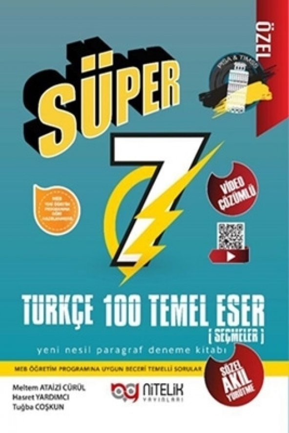 NİTELİK 7.SINIF YENİ NESİL SÜPER TÜRKÇE 100 TEMEL ESER *YENİ*