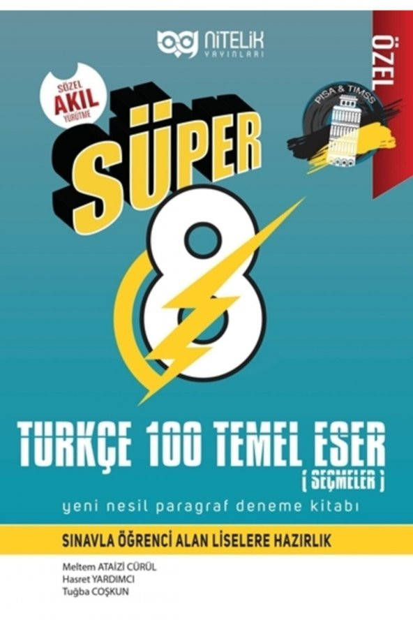 8.sınıf Yeni Nesil Süper Türkçe 100 Temel Eser Paragraf Deneme