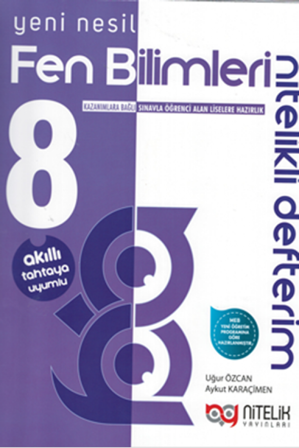 NİTELİK 8.SINIF AKILLI DEFTER FEN BİLİMLERİ YENİ NESİL NİTELİKLİ