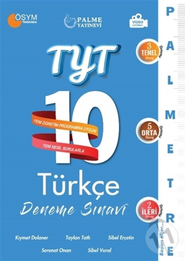 PALME YKS TYT TÜRKÇE 10 DENEME PALMETRE VİDEO ÇÖZÜMLÜ *YENİ*