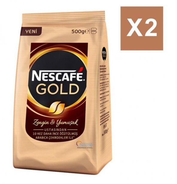 Nescafe Gold - 500 gr Paket Granül Kahve x 2 Adet