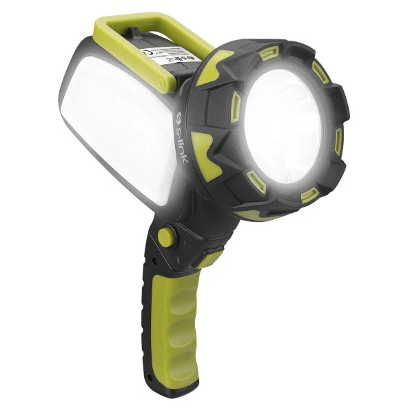 S-link SL-F894 3000mAh Usb Şarjlı Döner Kollu El Feneri 5W 18+18 Beyaz Kırmızı Ledli - 2