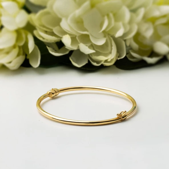 Klasik Boru Kelepçe Altın Bilezik - Resim 3