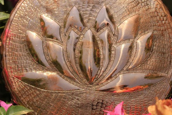 Bakır Lotus El Yapımı Grid - Dekorasyonluk - Koleksiyonluk - 2
