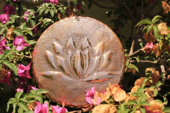 Bakır Lotus El Yapımı Grid - Dekorasyonluk - Koleksiyonluk - 3