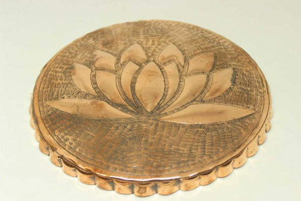 Bakır Lotus El Yapımı Grid - Dekorasyonluk - Koleksiyonluk - 4