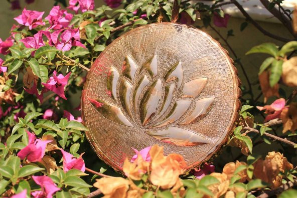 Bakır Lotus El Yapımı Grid - Dekorasyonluk - Koleksiyonluk - 5