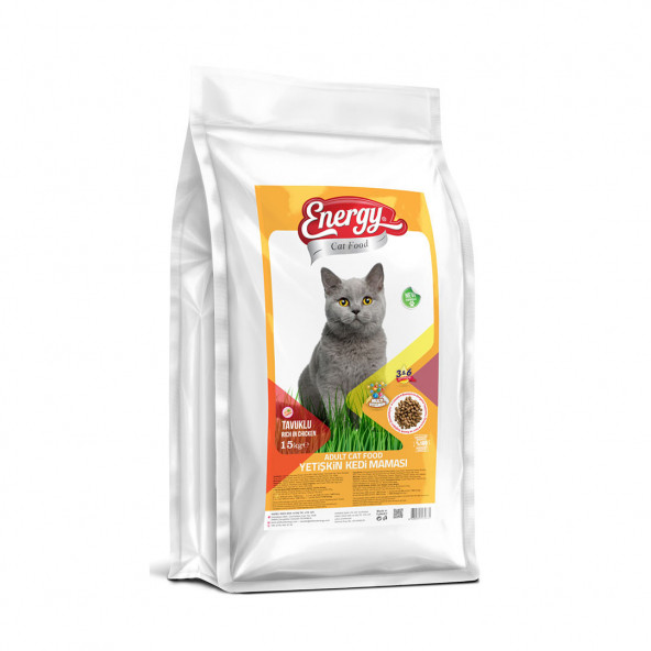 Cat Food Energy 15 kg Tavuklu Yetişkin Kedi Maması