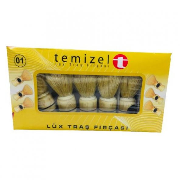 Temizel Lüx Berber Kuaför Traş Sakal Fırçası Kıl Ahşap Saplı 6 Ad No:01 - 3