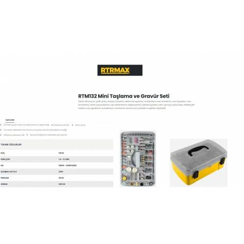 Rtrmax RTM132 Mini Gravür Seti Taşlama Makinesi 218 Parça 135W - 3
