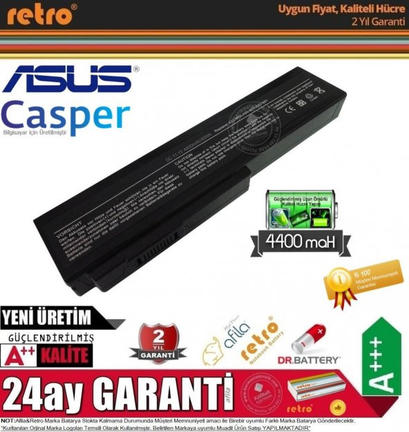 Asus M50, N53, N61, X64, Casper A32-H36 Notebook Batarya, Pil RASL-048 - 2