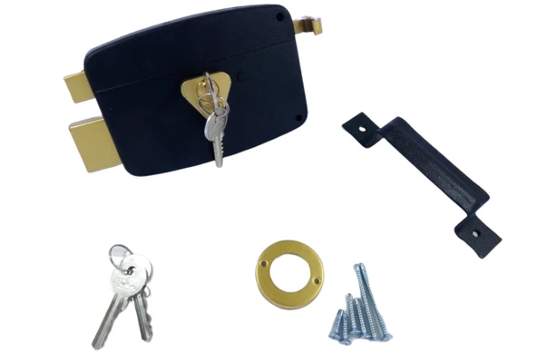 Yuma Tirajlı Kilit Oval Demir Ahşap Kapı14 Cm YM-600 2 Anahtarlı