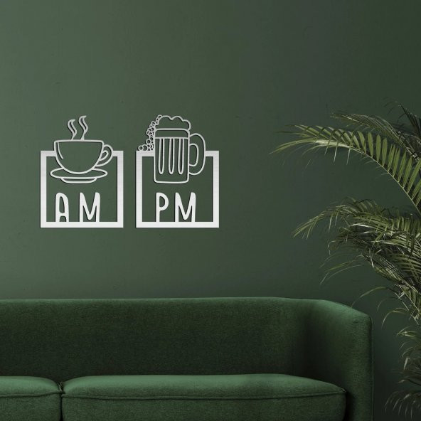 Dekoratif Metal Duvar Süsü Minimalist AM-PM Dekor - 4