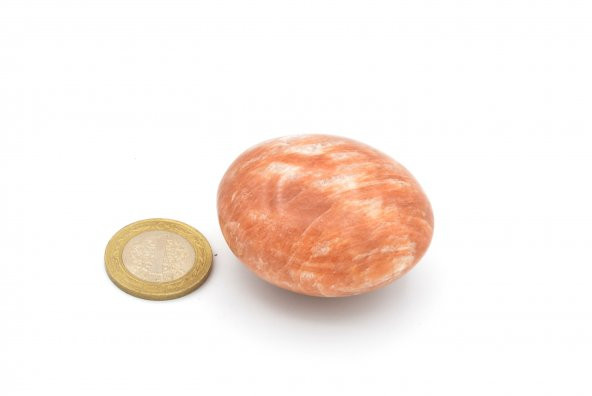 HAKİKİ TAMBURLU SABUN ŞEKLİNDE DOĞAL TURUNCU AY TAŞI KAYA PARÇASI 103 GR - 3