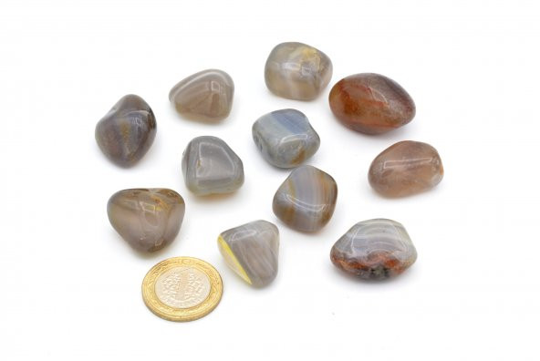 HAKİKİ TAMBURLU DOĞAL GRİ AKİK KAYA PARÇASI - 2