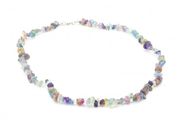 HAKİKİ DOĞAL KIRIK TAŞ FLORİT TAŞI BİLEKLİK VE KOLYE SETİ - Resim 2