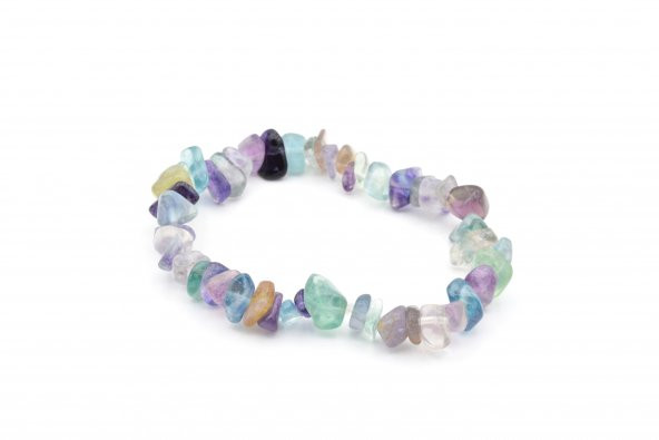 HAKİKİ DOĞAL KIRIK TAŞ FLORİT TAŞI BİLEKLİK VE KOLYE SETİ - Resim 3