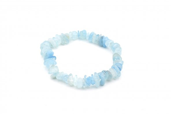HAKİKİ DOĞAL KIRIK TAŞ AKUAMARİN TAŞI BİLEKLİK VE KOLYE SETİ - Resim 4
