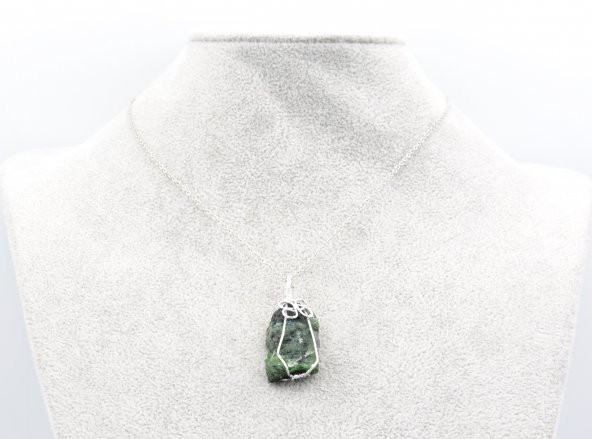 HAKİKİ DOĞAL ANYOLİT KOLYE UCU (RUBY ZOİSİT) DOĞAL TAŞ 004 - 2