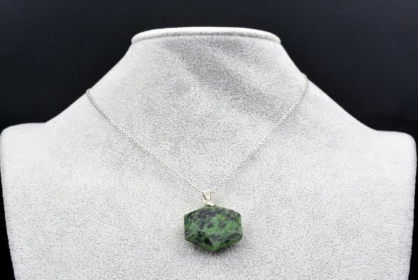 HAKİKİ DOĞAL ANYOLİT KOLYE UCU (RUBY ZOİSİT) DOĞAL TAŞ 003 - 2