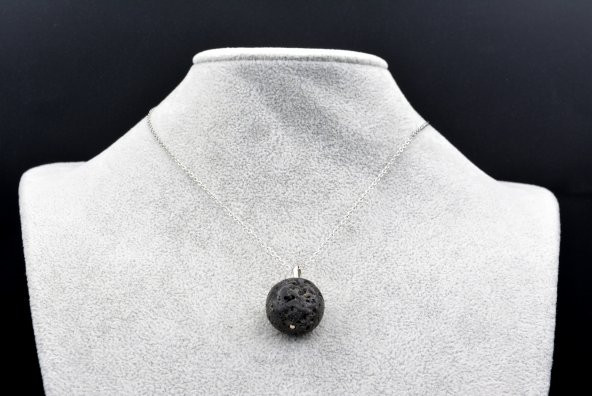 HAKİKİ DOĞAL SİYAH LAV TAŞI KOLYE UCU 1.KALİTE - Resim 2