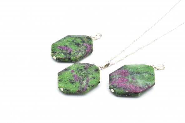 HAKİKİ DOĞAL ANYOLİT KOLYE UCU (RUBY ZOİSİT) DOĞAL TAŞ 002