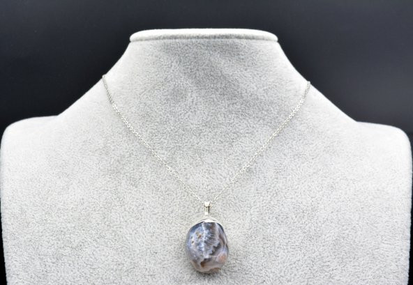 HAKİKİ DOĞAL BOTSWANA AKİK KOLYE UCU 1.KALİTE 001 - Resim 2