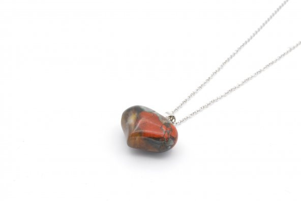 HAKİKİ KALP ŞEKLİNDE DOĞAL JASPER KOLYE UCU 1.KALİTE 001