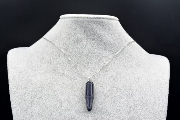 HAKİKİ KURŞUN MODEL LACİVERT YILDIZ KOLYE UCU 1.KALİTE - Resim 2