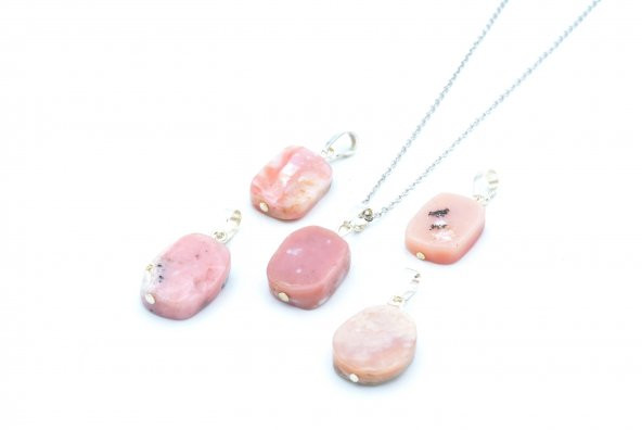 HAKİKİ DOĞAL PEMBE OPAL KOLYE UCU 1.KALİTE DOĞAL TAŞ